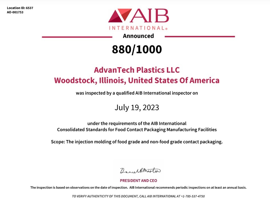 AdvanTech Passes Food Safety Inspection With Flying Colors AdvanTech